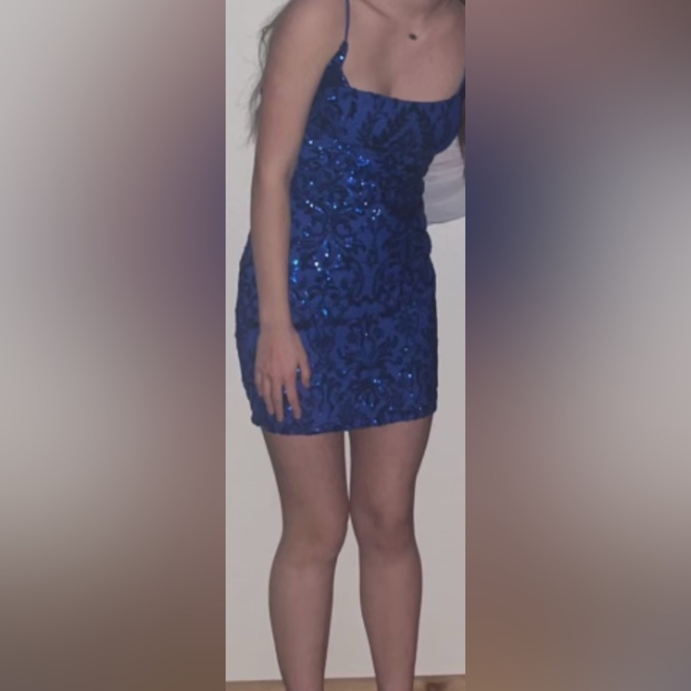 Windsor Royal Blue Sequin HOCO Dress